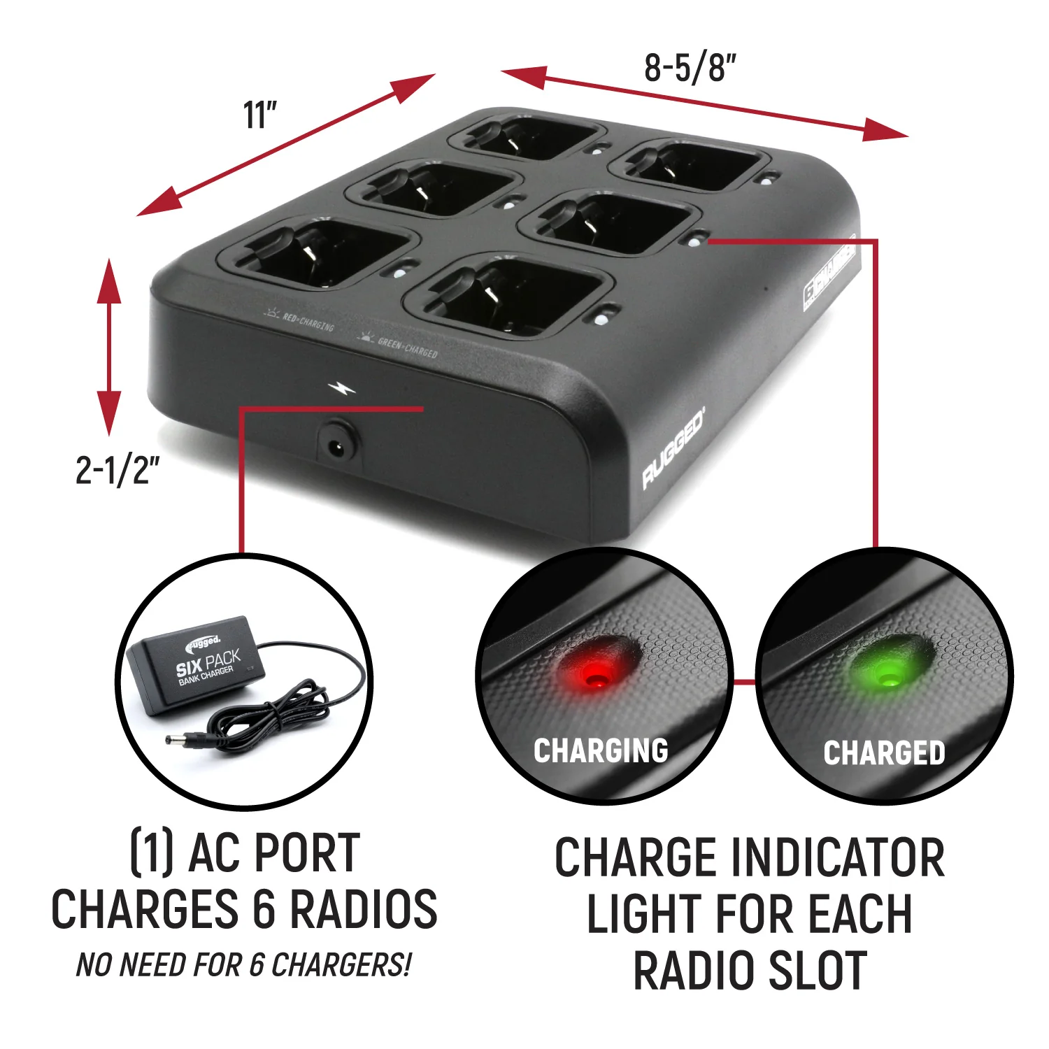Cargador múltiple para 6 radios portátiles GMR5 - Imagen 3